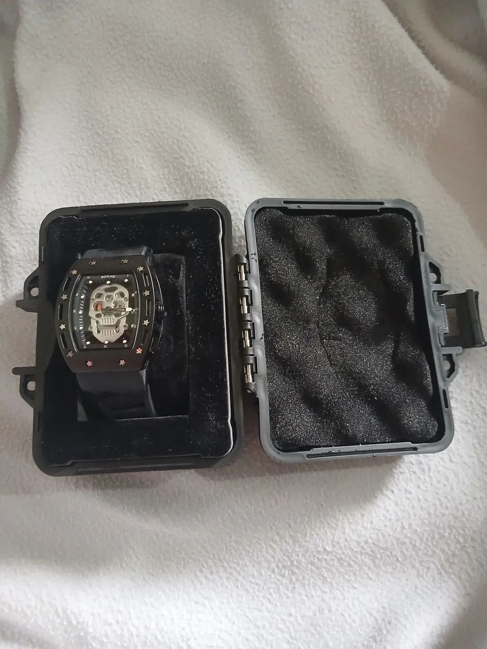 Relógio Sonne Skull Black Masculino Estilo Richard Mille - Com Estojo - Foto 2