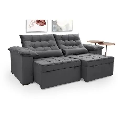 Sofa Infinity Retratil Reclinavel 2,20 - Chumbo