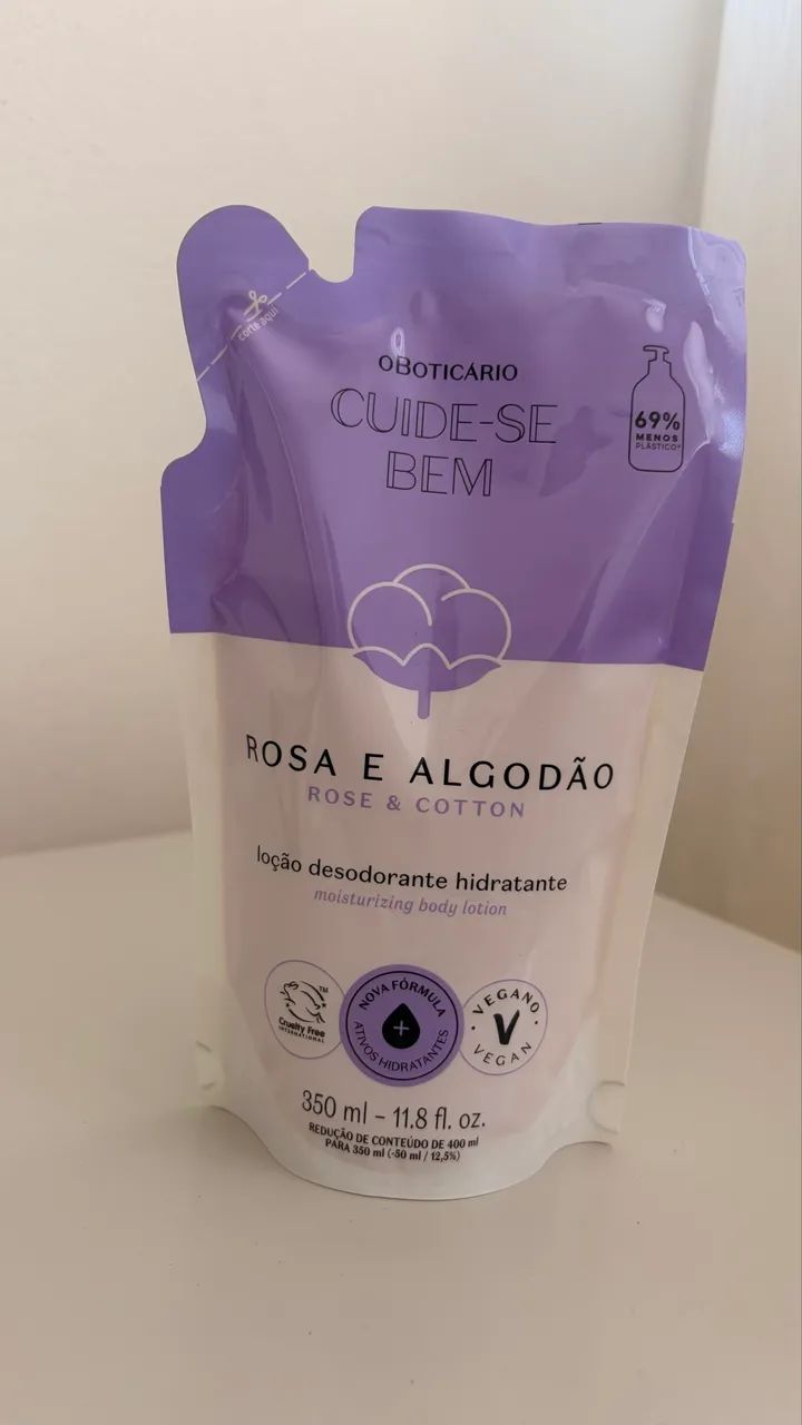 oBoticário - Refil Hidratante Rosa e Algodão - 350ml