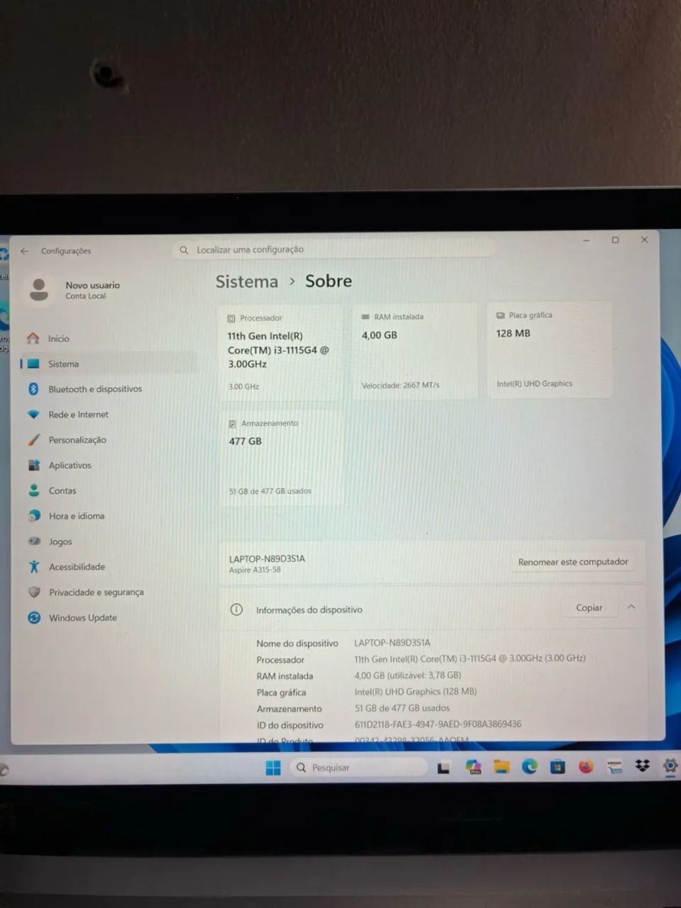 NOTEBOOK ACER ASPIRE A315-58 - Foto 2