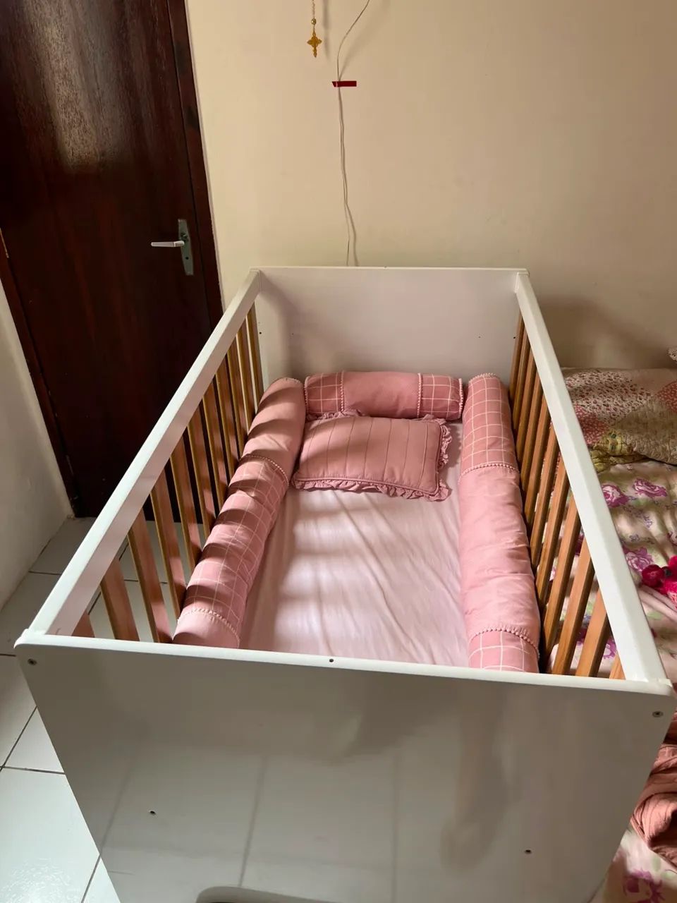 Berço que vira Mini Cama + Colchão + Kit Berço | Perfeito Estado