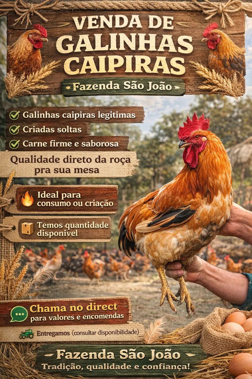 Venda de galinhas caipiras 