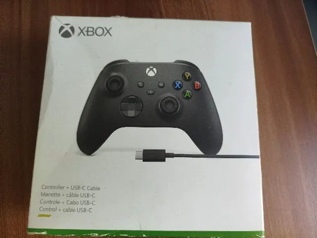 Controle original Xbox One com caixa preto