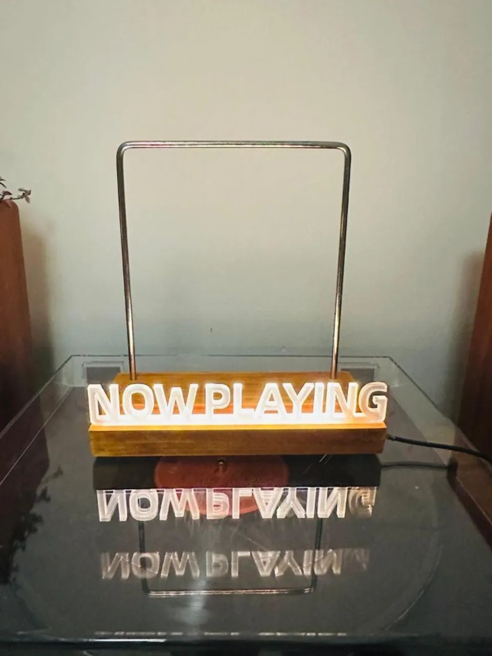 Suporte Vinil LP Disco - Display NOW PLAYING em Led  - Foto 4