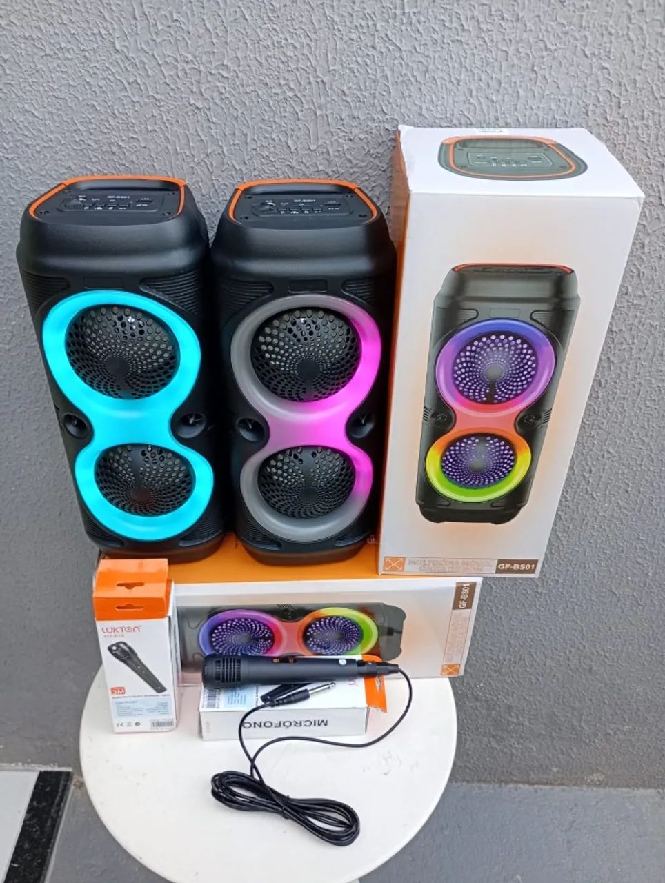 Caixa de Som Bluetooth 50W com Rádio e Microfone - Foto 3