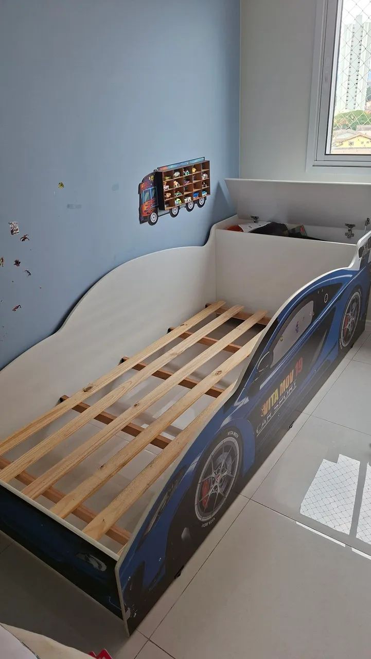 Cama infantil carro com baú - Foto 3