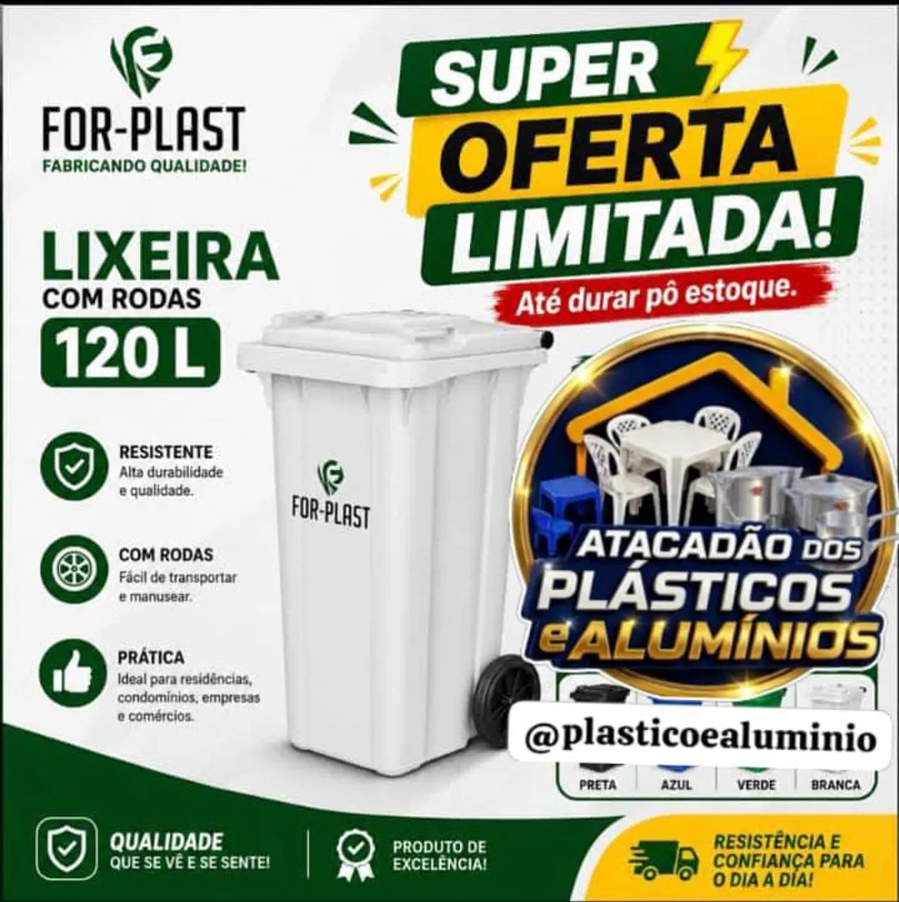 Lixeira com rodas - Foto 2
