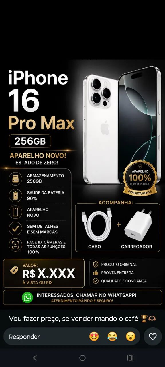 Celular iPhone 16 pro Max 256 gb  - Foto 2