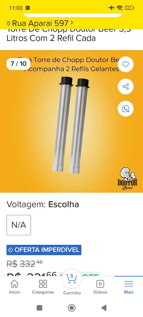 Chopeira com 2 refil  - Foto 3