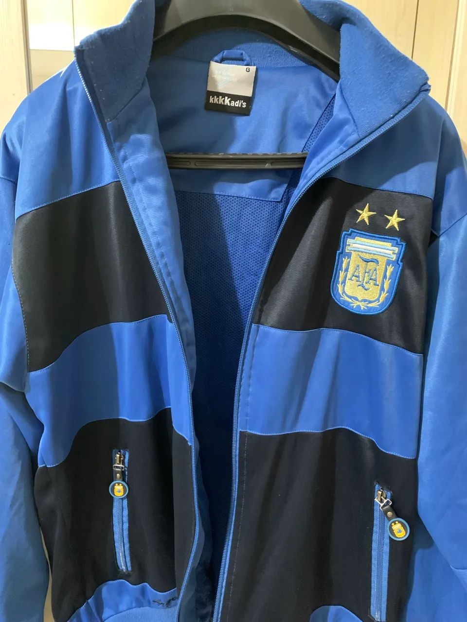 Blusa Moleton seleção argentina azul g - Foto 2