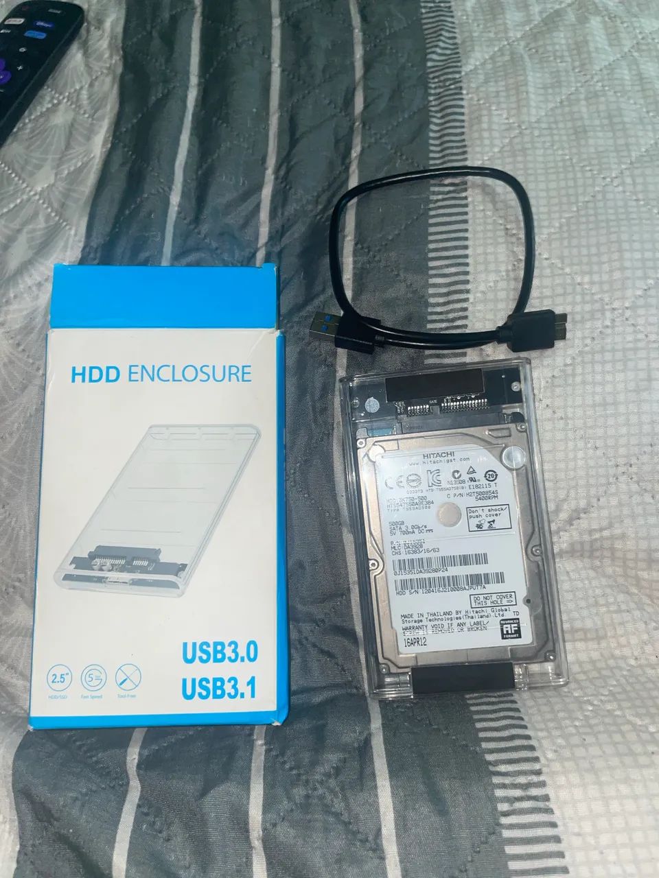 Hd externo 500GB + Case e cabo 3.1 3.0 