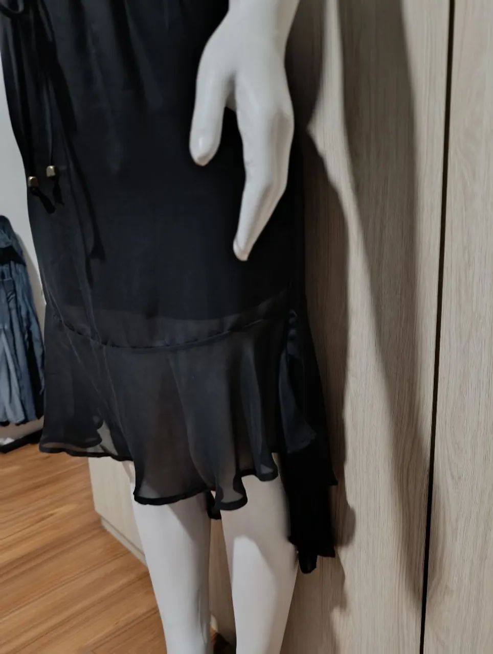 Saia longa preta de tule  - Foto 4