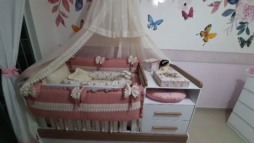 Kit Berço Luxo com renda Guipir