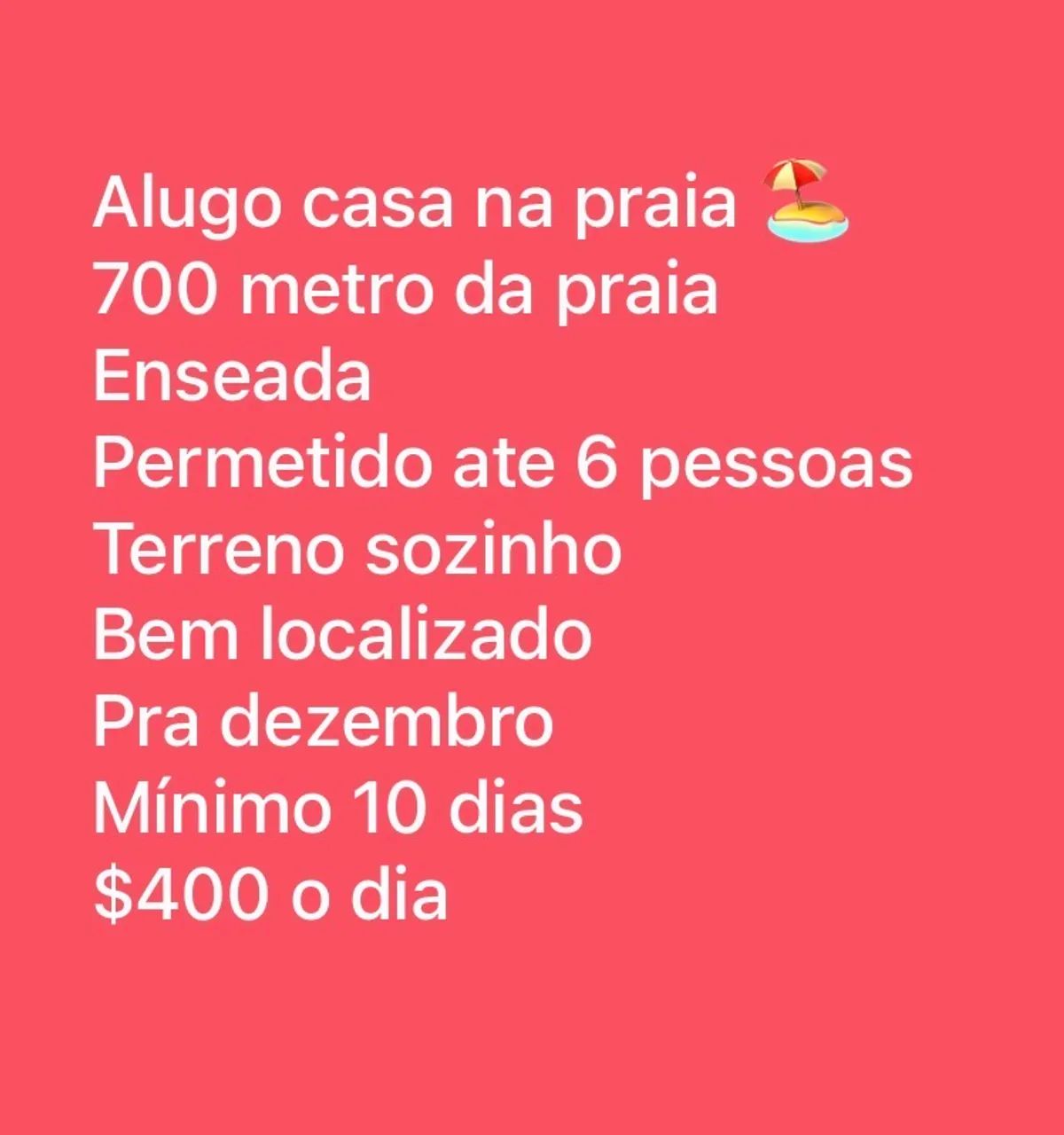 Aluga casa Enseada