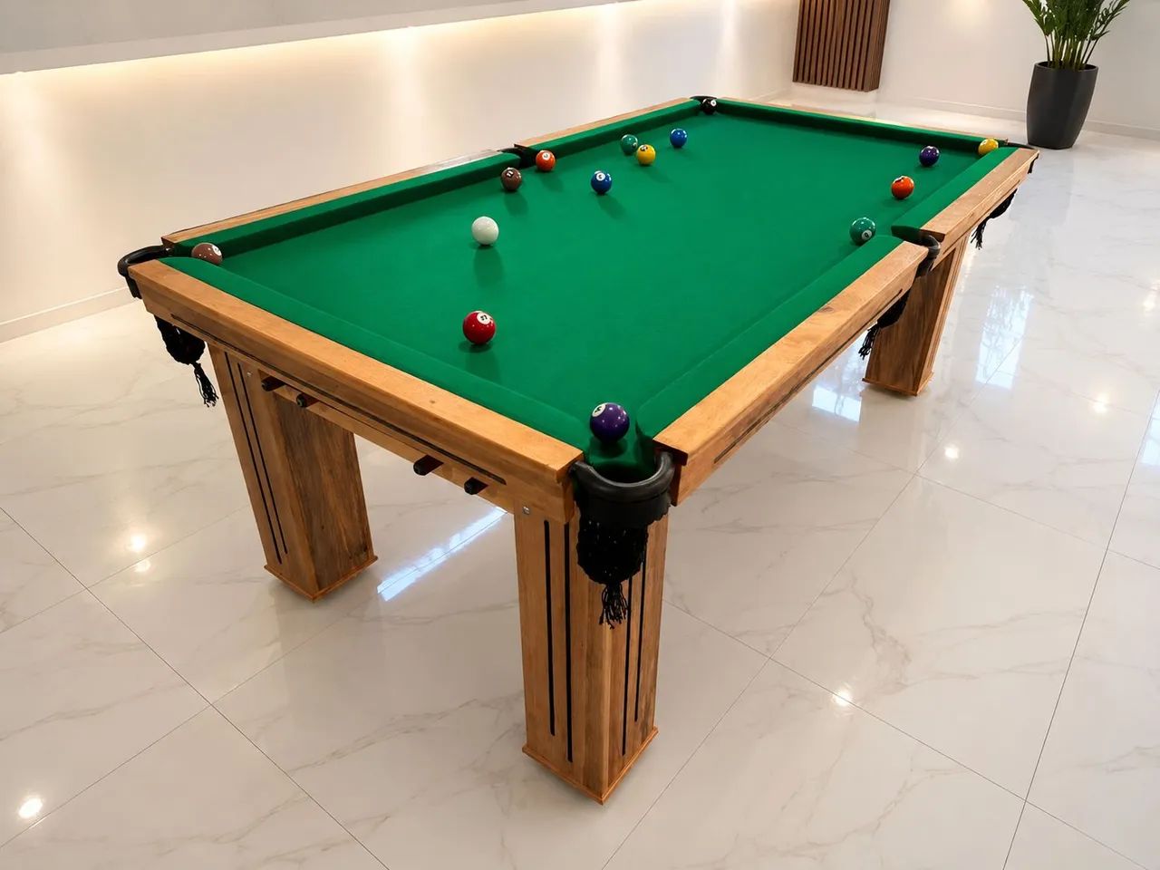 Mesa de bilhar madeira maciça 