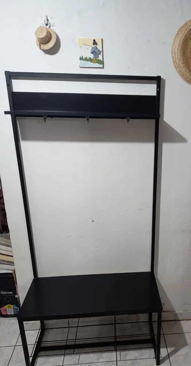 Estante Arara Multifuncional Nova de Ferro Cor Preta R$ 300 !!! Retirada na Asa Norte - Foto 4