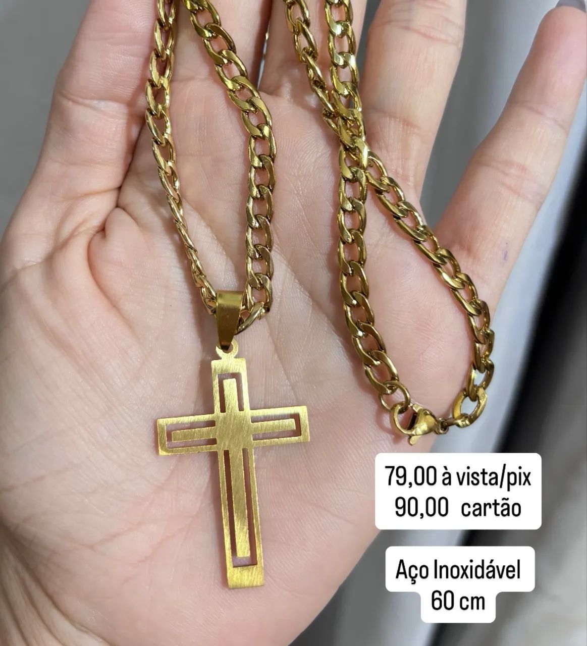 Colar Masculino em Aço Inoxidável 