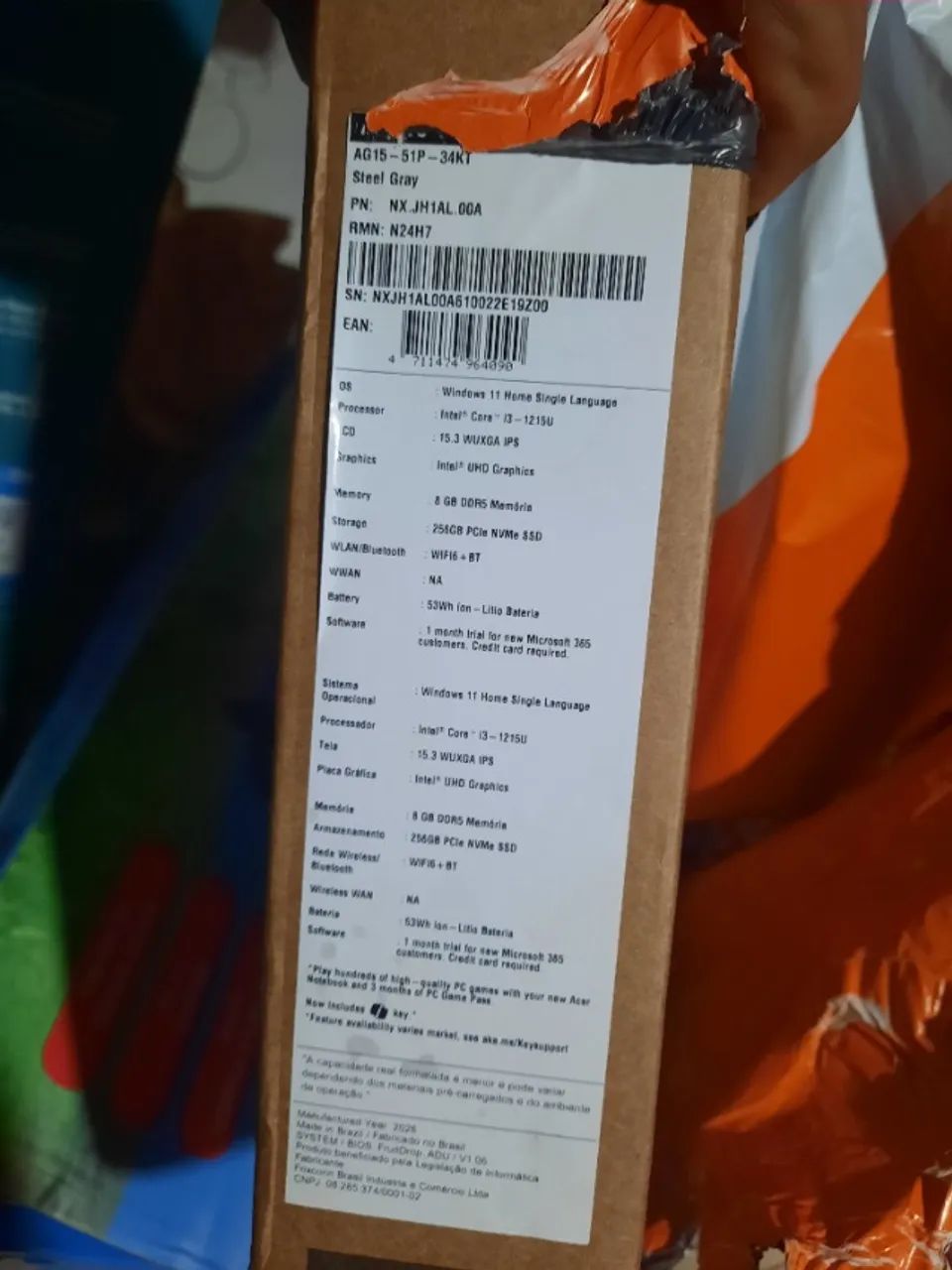 Notebook acer 15 pro