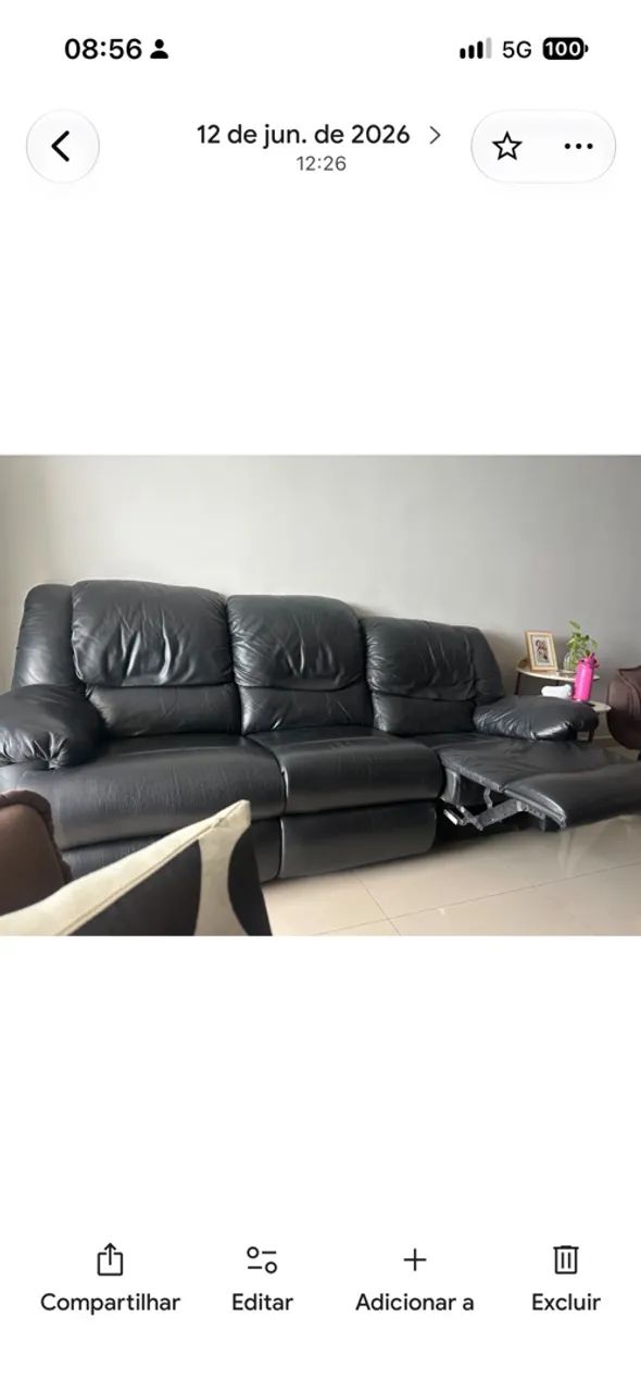 Sofá de couro legítimo retrátil  - Foto 5