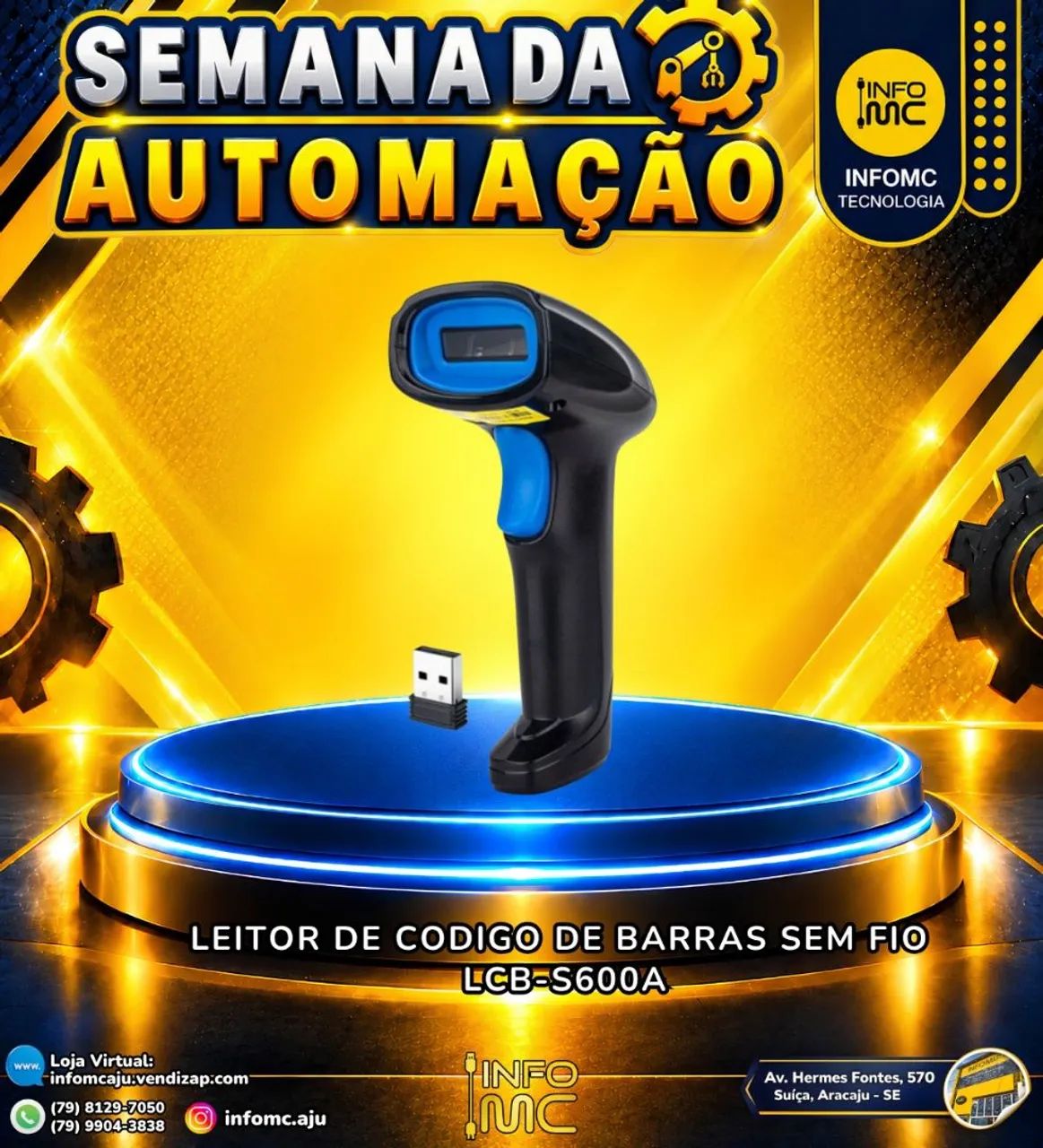 Leitor de codigo de barras sem fio 
