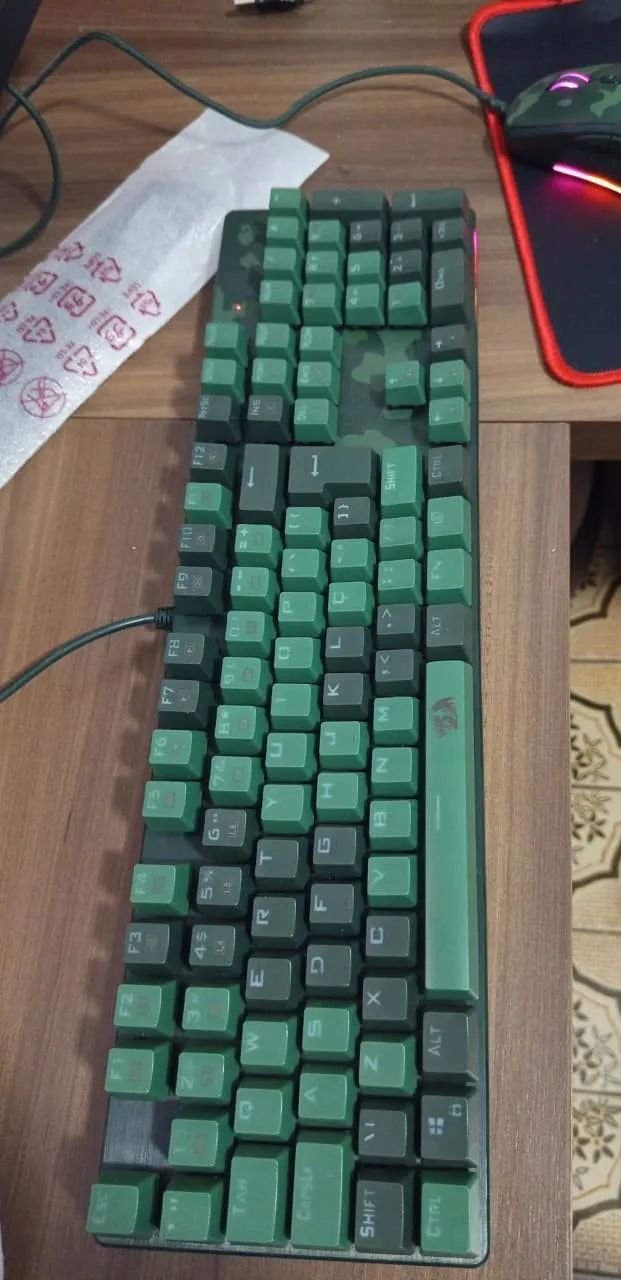 Kit Teclado E Mouse Redragon Camuflado S108 Rainbow - Foto 3