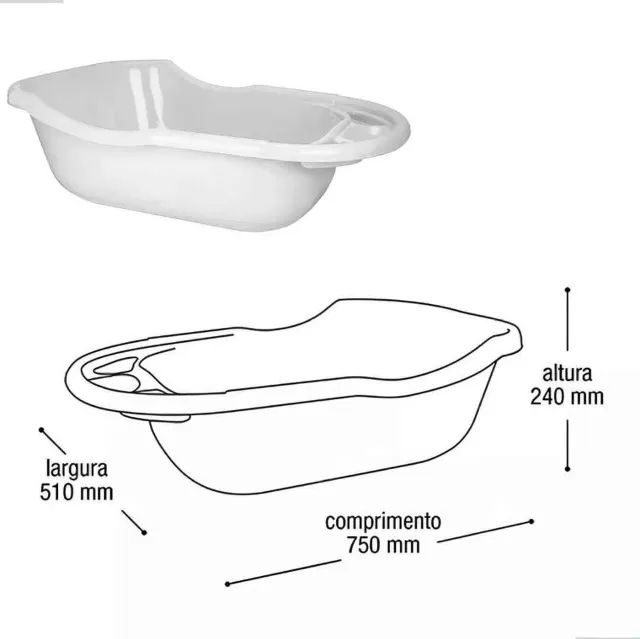 Banheira de bebe cinza grande 34 L - Foto 3