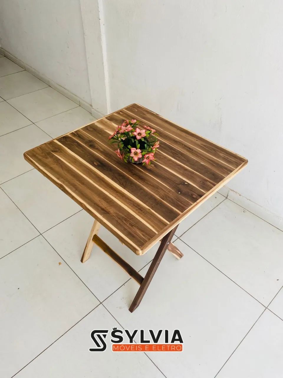 Mesa dobrável 70x70 sem pintura  - Foto 4