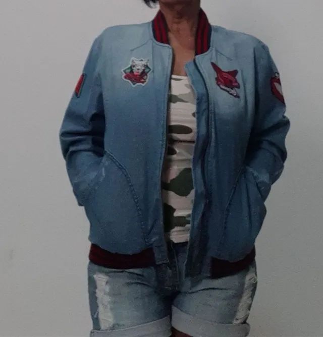 jaqueta 100% algodão rosa chá Tam. G - Foto 4