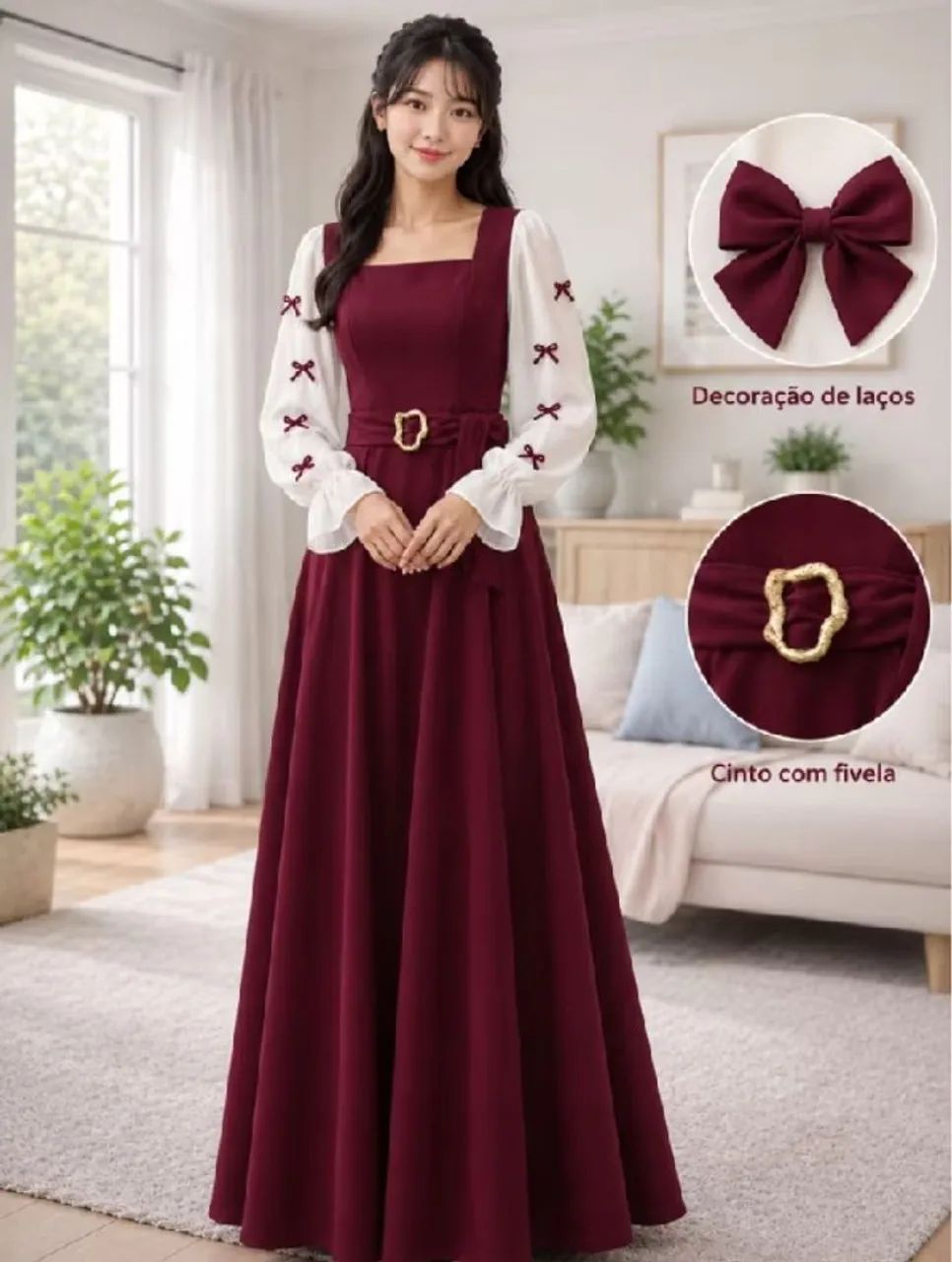 Moda evangélica vestido de luxo 