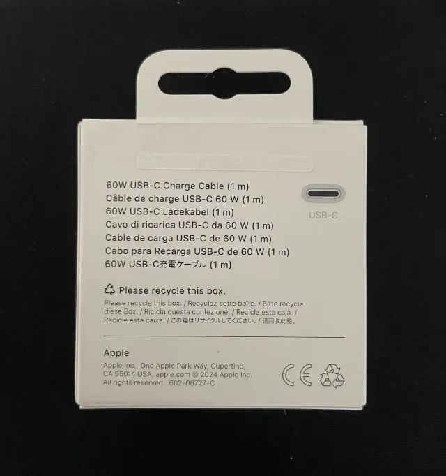 Cabo Apple USB-C para recarga de 60W (1 m) - Original - Foto 3