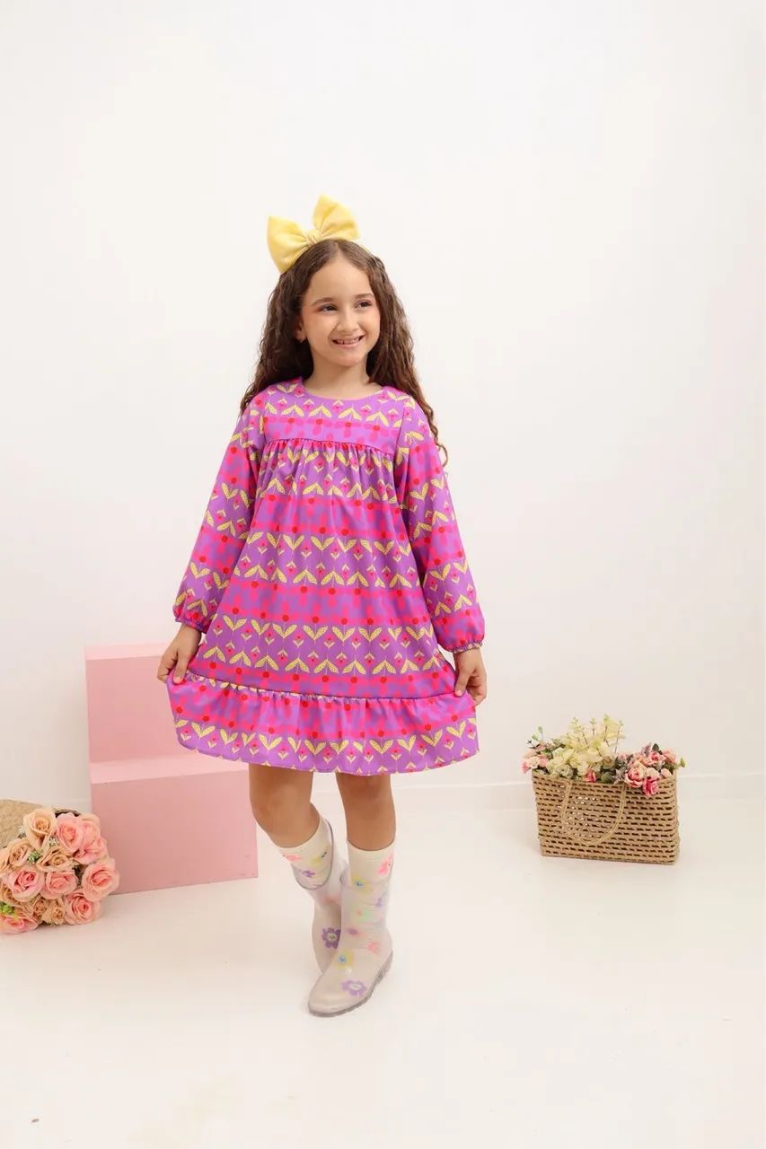 Vestido infantil manga longa  - Foto 2
