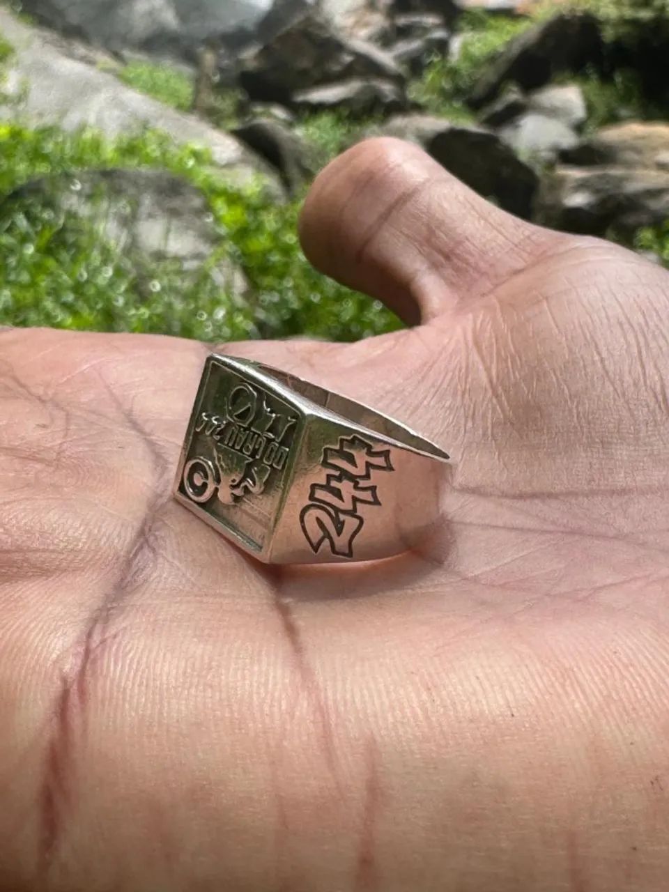 Prata 925 Anel Masculino Motoqueiro Grau 244