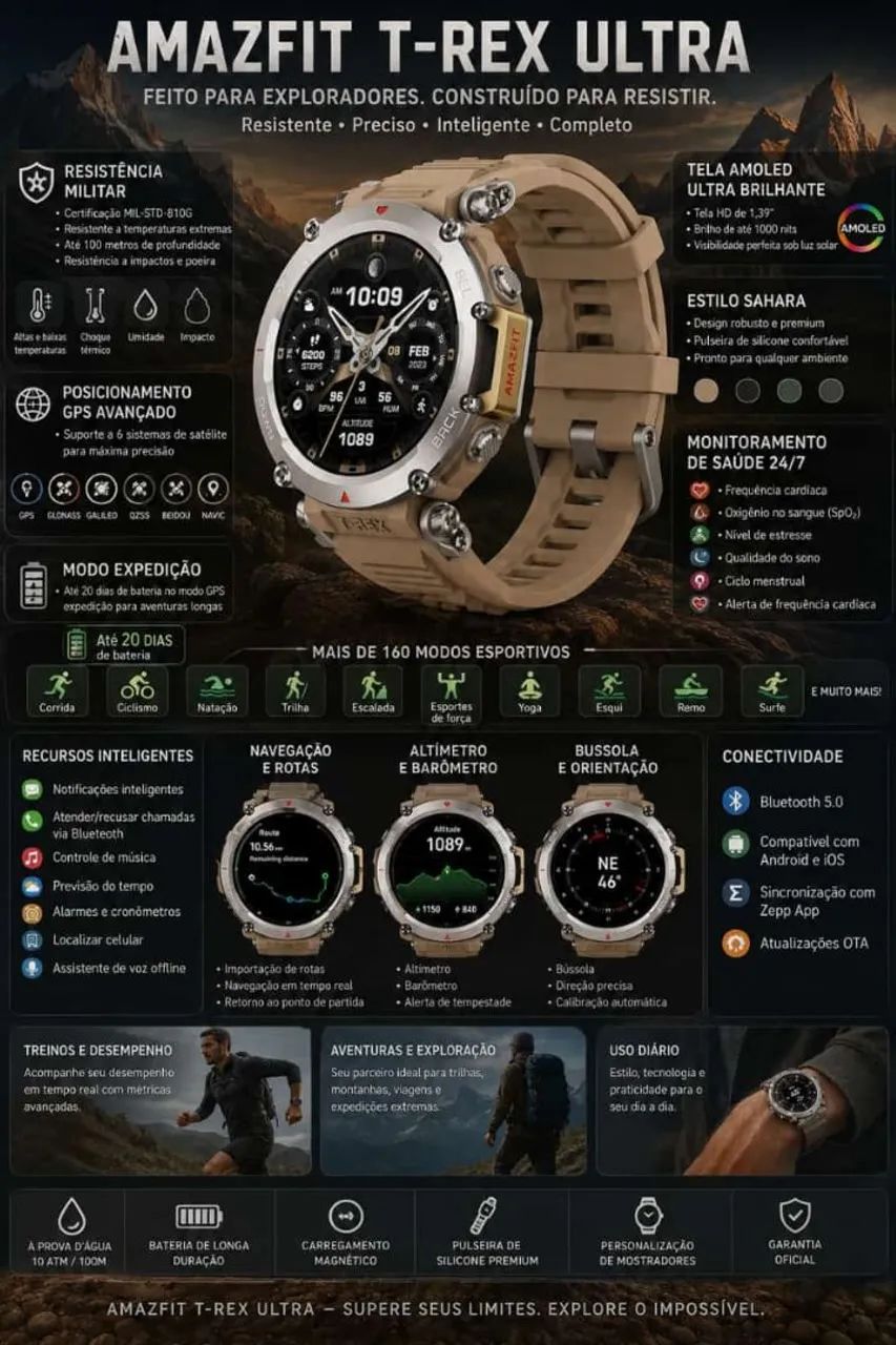 AMAZFIT T-REX ULTRA 47mm MODELO A2142 - Foto 4
