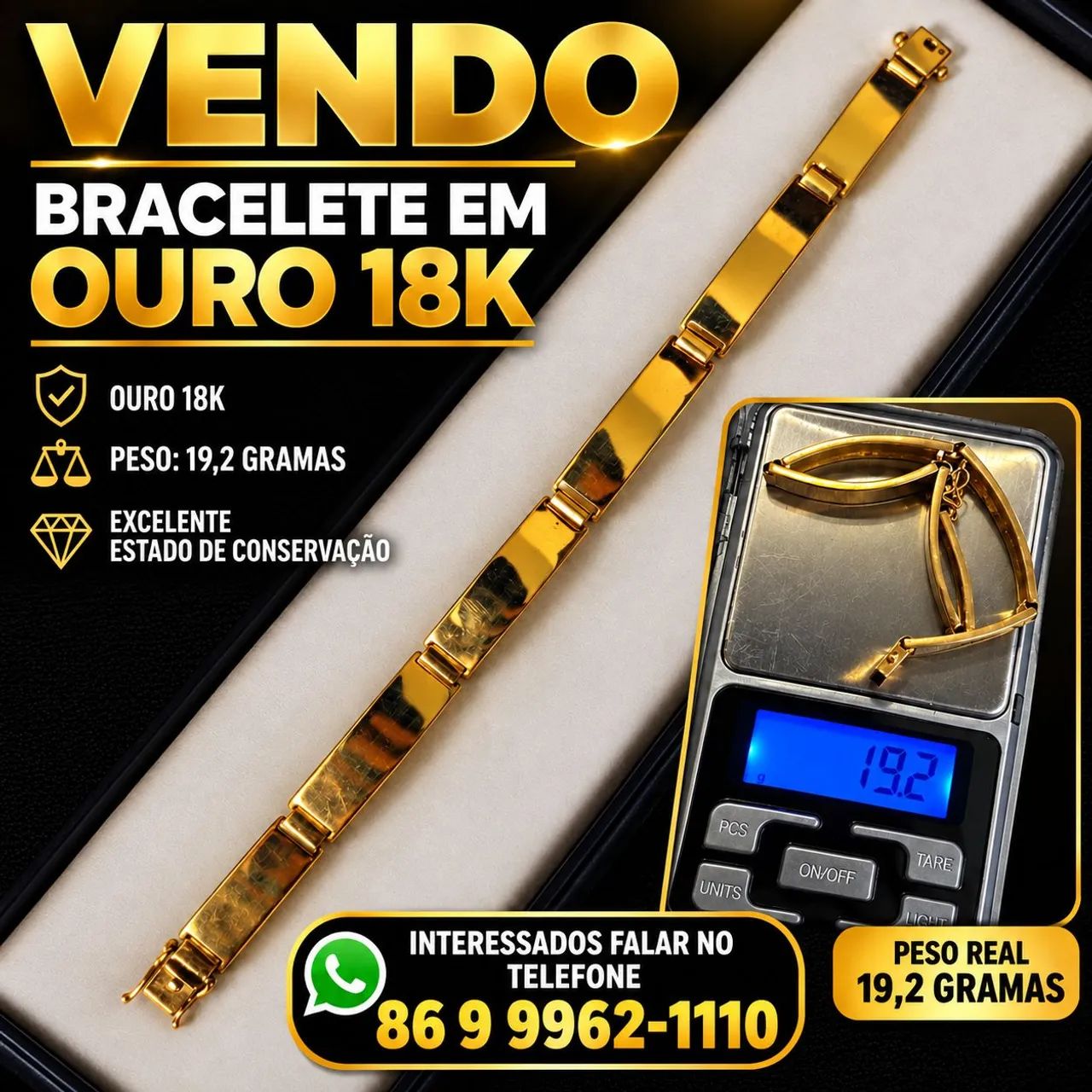 Vendo Bracelete em Ouro 18k