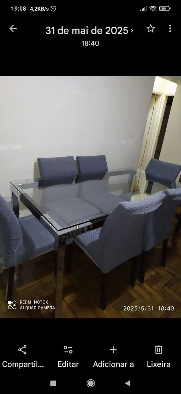 Mesa com 6 cadeiras de vidro  - Foto 2