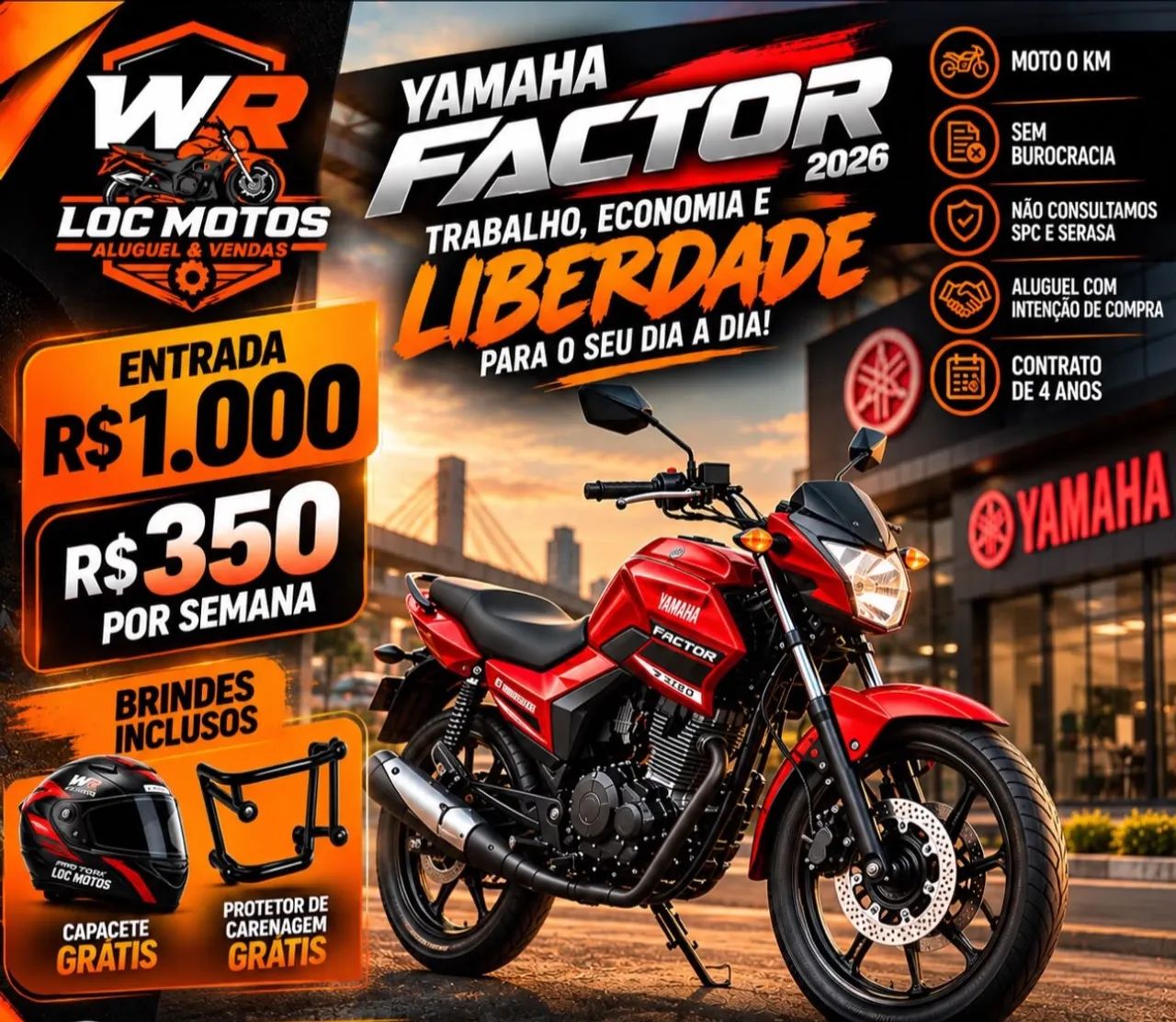 Locação com intenção de compra / Yamaha Factor DX 2027/ FZ15 2027/ CROSSER 2027 - Foto 2