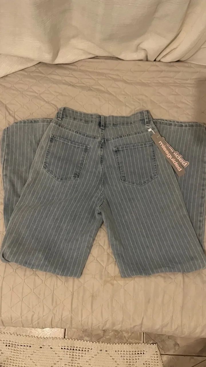 Calça jeans listrada (nova - com etiqueta) - Foto 2