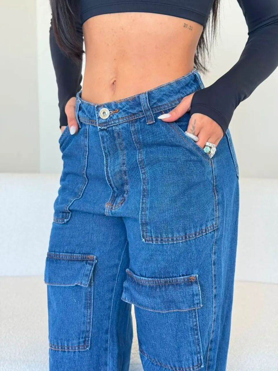 Calça Wide Leg Cargo - Foto 4