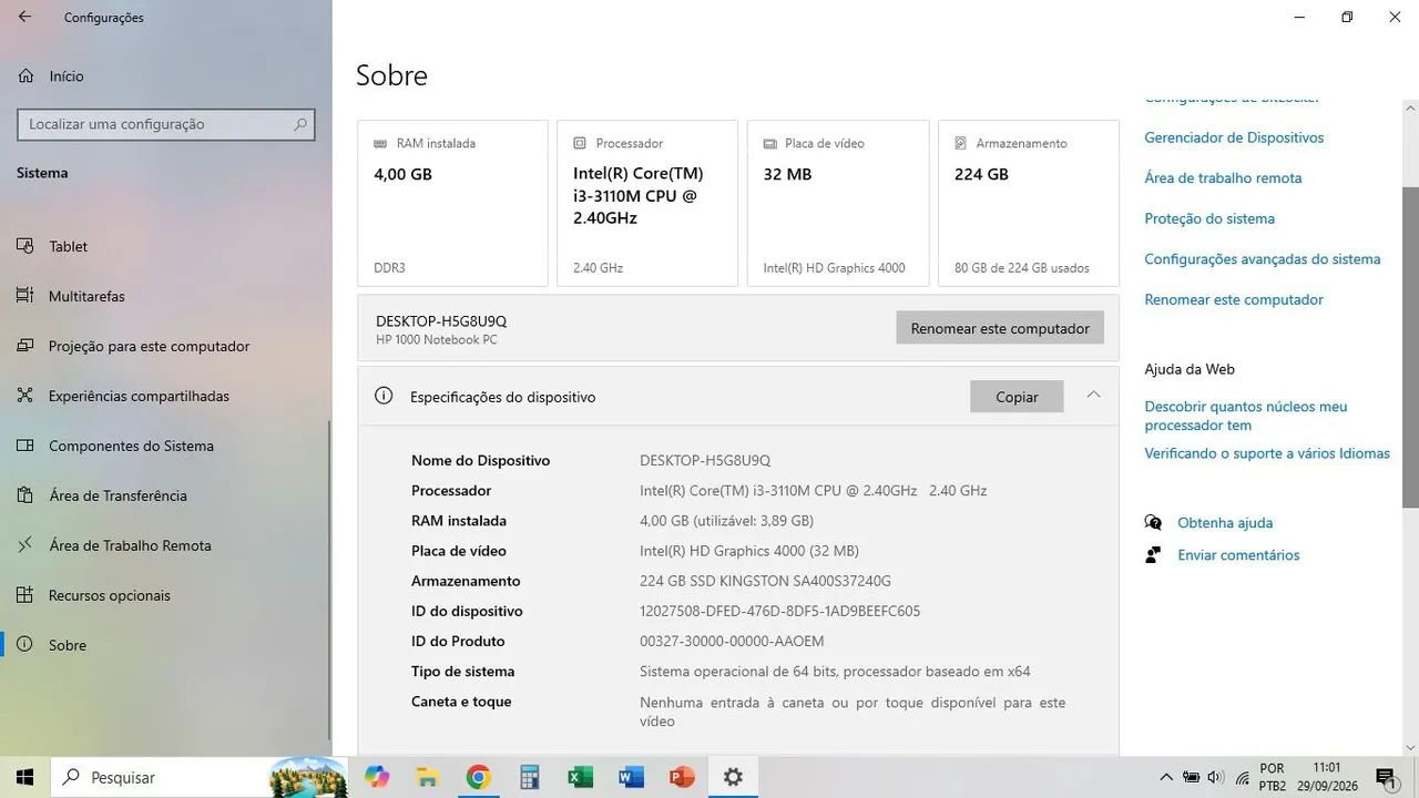 Notebook HP 1000 - i3 - 3ª geração 4GB + SSD 224 - Foto 2