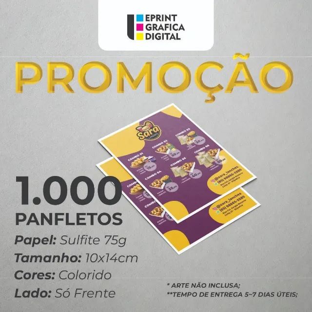 1.000 panfletos 10x14cm Promoção!