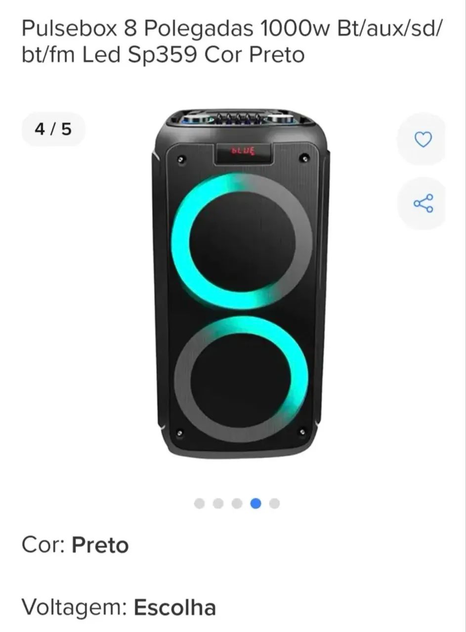 ? CAIXA DE SOM PULSEBOX - 1000W | BLUETOOTH | KARAOKÊ - Foto 2