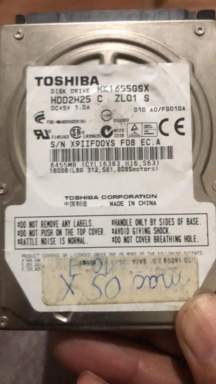 HDs Notebook 160GB SATA Slim - Usados, Testados e Prontos para Uso