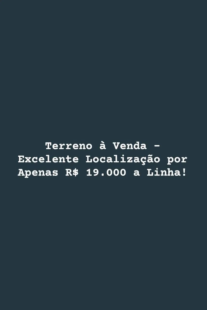 *Vende-se 1 Alqueire de Terra Rural (20 Linhas)*
