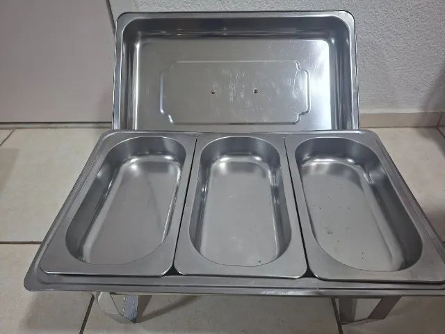 Rechaud de 3 cubas semi novo para festa e eventos
