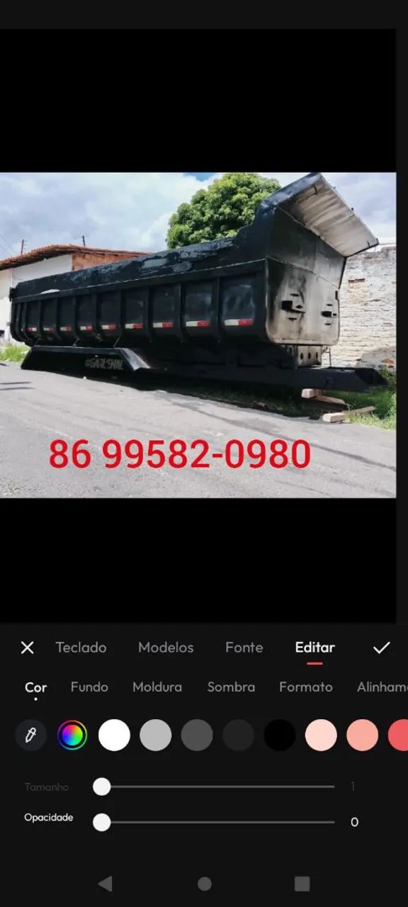 Caçamba basculante 8 metros 