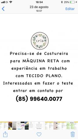 Vaga para Costureira