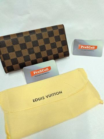 Carteira Louis Vuitton marrom, abertura de botão - Foto 3