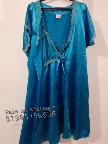 Camisola e Robe Azul Maternidade| tamanho M/ amamentação