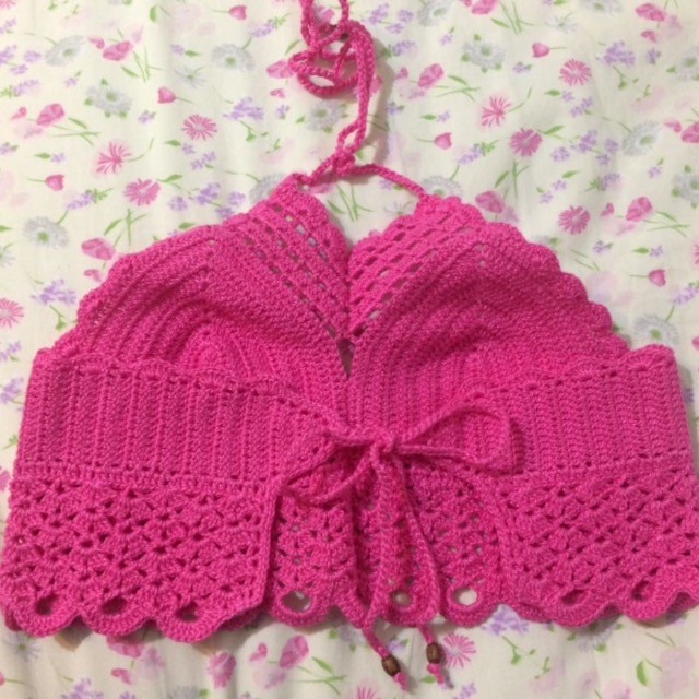 Top cropped pink crochê novo - Foto 5