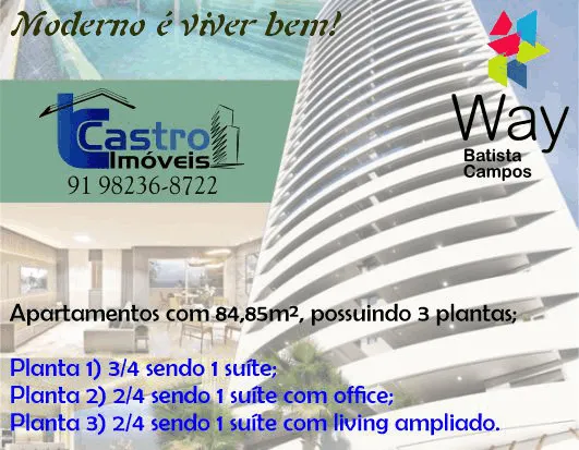 Pronto pra morar! Way Batista Campos. 3 Quartos. 1 ou 2 Vagas. G71